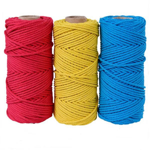 Hot Sale 4mm Diameter 100 Meters Long Cotton Polyester Strings Rope Macrame Braided Cord for Knitt