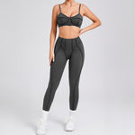 PASUXI Quick-Drying Seamless Backless Workout Active Wear Gym Clothes Suit Women High Waist Fitness Running Tight Yoga Suit