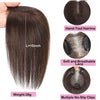 Women's 10inch Brown Straight Human Hair Topper 360° Full Top Cover Hand-Tied 12x13cm Base Pieces with Thinning Hair Toppers