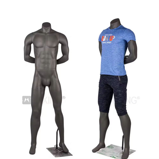 Male Fiberglass Headless Standing Full Body  Big Muscle Mannequin  for Sale