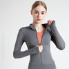 PASUXI New Arrival Long Sleeve Lightweight Sportswear Coat Thumb Hole Zipper Jacket Yoga Top Slim Gym Female Yoga Coat