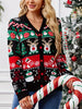 New Product Women's Christmas Reindeer Button Long Sleeve Cardigan Light Knitting Christmas Sweater Women