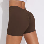 PASUXI Women's High Waist Yoga Shorts Scrunch Butt Quick-Dry Fitness Leggings V Waistband Gym Running Shorts for Women