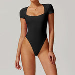 PASUXI Women's Breathable Yoga Bodycon Unitard Seamless Thong Bodysuit Tummy Control One-Piece Workout Outfit Sports Bodysuits