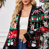 New Product Women's Christmas Reindeer Button Long Sleeve Cardigan Light Knitting Christmas Sweater Women