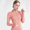 PASUXI New Arrival Long Sleeve Lightweight Sportswear Coat Thumb Hole Zipper Jacket Yoga Top Slim Gym Female Yoga Coat