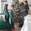 PASUXI Christmas Pajamas Mommy and Me Elk Print Family Pajamas Matching Set Suits Father Mother Kids Homewear Sleepwear Clothes