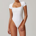 PASUXI Women's Breathable Yoga Bodycon Unitard Seamless Thong Bodysuit Tummy Control One-Piece Workout Outfit Sports Bodysuits