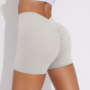 PASUXI Women's High Waist Yoga Shorts Scrunch Butt Quick-Dry Fitness Leggings V Waistband Gym Running Shorts for Women