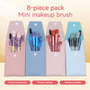 Factory Hot Sale 8 Pcs Mini Cute Travel Makeup Brushes Portable Cosmetics Soft Hair Makeup Brush Set Beauty Tools