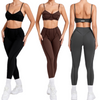 PASUXI Quick-Drying Seamless Backless Workout Active Wear Gym Clothes Suit Women High Waist Fitness Running Tight Yoga Suit