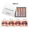 Private Label Liquid Matte Lipstick Glossy Lip Gloss Vegan Waterproof 4 Colors Lipgloss Set