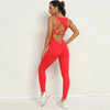 PASUXI Wholesale Custom Sports Bodysuits Jumpsuits for Women Backless One-Piece Gym Fitness Activewear Bodycon