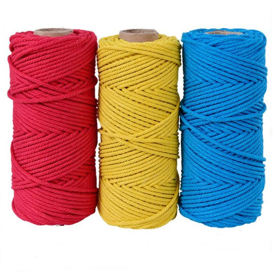 Hot Sale  4mm Diameter 100 Meters Long Cotton Polyester Strings Rope Macrame Braided Cord for Knitt