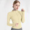 PASUXI New Arrival Long Sleeve Lightweight Sportswear Coat Thumb Hole Zipper Jacket Yoga Top Slim Gym Female Yoga Coat
